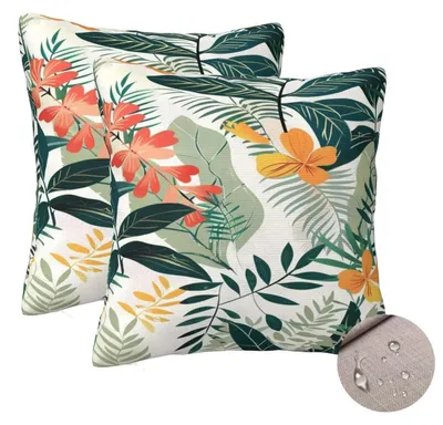 Immagine prodotto di Set di 2 cuscini da giardino resistenti alle intemperie, 45x45 cm