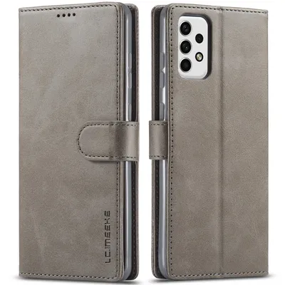Obrázek produktu pro Pouzdro pro Samsung Galaxy A23, kožené flipové pouzdro s magnetickým uzávěrem a stojánkem, ochranné pouzdro Šedá
