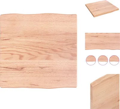 Produktbild von vidaXL Tischplatte 40x40x2 cm Massivholz Eiche Behandelt Baumkante -  Tischplatten