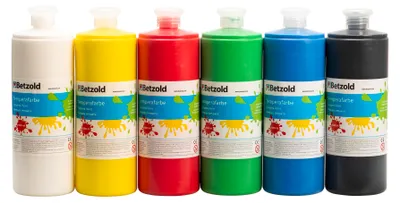 Produktbild von Betzold Temperafarben, 6er-Set, Farbe: Grundfarben
