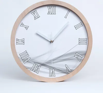 Produktbild von Holzuhr 30fi cm wanduhr - weiße Spitzen - abstrakcjaale