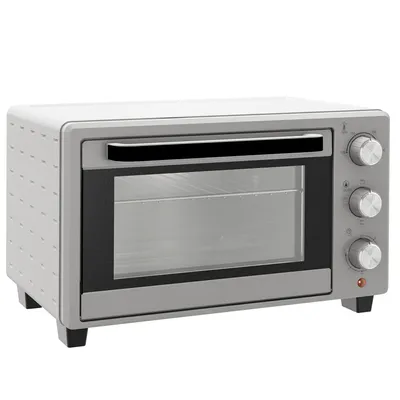 Produktbild von Minibackofen, 21 L Toasterofen mit 1 Drahtgestell und 1 Backblech, 3 Kochmodi, 100 °C-230 °C, Edelstahl, Glas, Silber