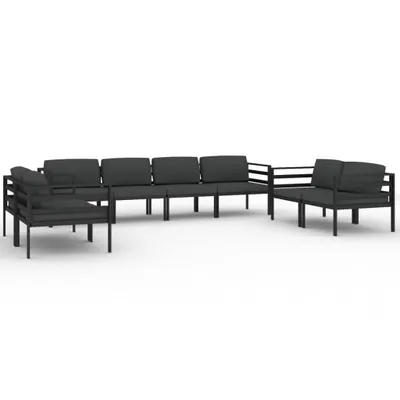 Produktbild von 8-tlg. Garten-Lounge-Set mit Kissen Aluminium Anthrazit