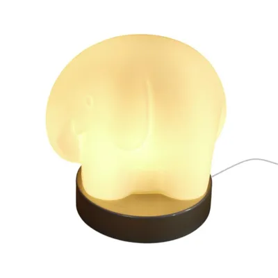 Produktbild von Mundgeblasene Vollglas Tischleuchte ELEFANT Farbe weiß