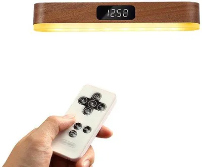 Productafbeelding van Gekapselde nachtlamp met afstandsbediening, magnetische nachtlamp, timerfunctie, 3 instelbare helderheidsniveaus, warm wit licht, bedlamp, voor slaapkamer, stijl 2