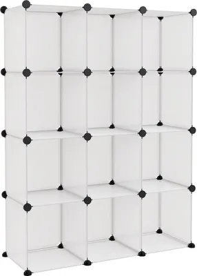 Produktbild von vidaXL Regalsystem mit 12 Würfeln Transparent PP