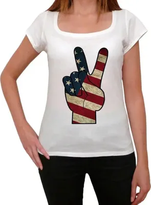 Produktbild von Damen Grafik T-Shirt Frieden usa – Peace Usa – Öko-Verantwortlich Vintage Jahrgang Kurzarm Lustige Druck Geburtstag Geschenk Frau