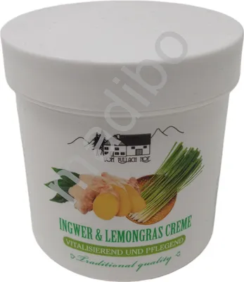 Image de Soins de la peau Pullach Hof : Crème au gingembre et à la citronnelle 250 ml - Cosmétique naturelle hydratante
