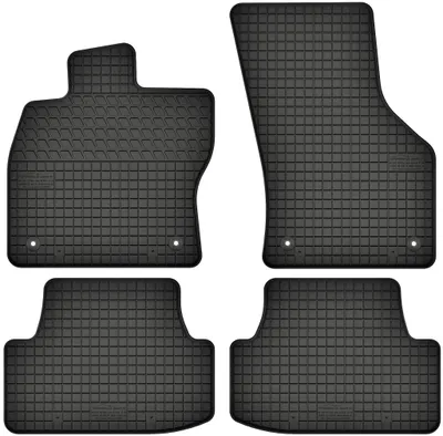 Produktbild von Gummimatten passend für  Audi Q2 (ab 2016) Gummi Fußmatten Satz Schwarz + Stopper