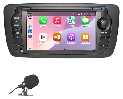 Image de Autoradio tactile 7 pouces - Compatible CarPlay et Android Auto sans fil - Bluetooth 5.0