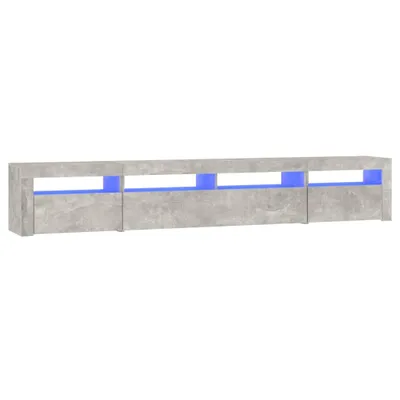 Image de vidaXL Armoire TV avec lampes LED gris béton 240x35x40 cm