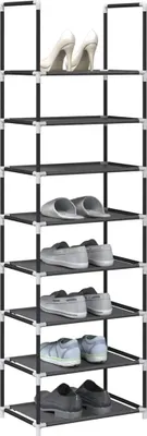 Produktbild von "2026 Promotion" Schuhschrank, Schuhkipper, Schuhregal, 8-stöckig Schwarz 44x28x145 cm Vliesstoff - Schuhständer CC25228
