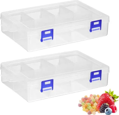 Produktbild von Snackbox-Behälter für Kinder – 8 Fächer, verstellbare, unterteilte, wiederverwendbare Snack-Bento-Box, leicht zu reinigen, spülmaschinenfest