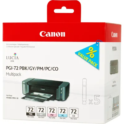 Zdjęcie produktu dla Canon 6403B007, Standardowa wydajność, Szary, Czarny fotograficzny, Cyan fotograficzny, Magenta fotograficzna, 5 szt., 430 stron(y), 510 stron(y), Multipak