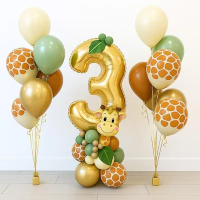 Ballon-Deko-Set 30 Stück – 3. Geburtstag, Safari Dschungel