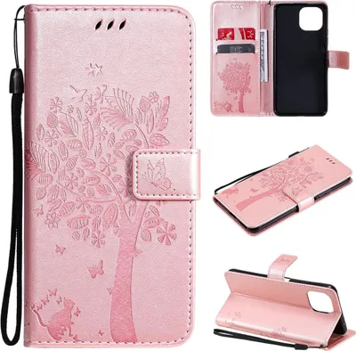 Produktbild von König Design Hülle kompatibel mit Xiaomi Mi 11 Lite Kunstleder Handyhülle - Handy Case Rose Gold