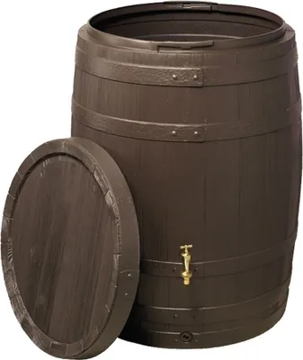 Produktbild von Garantia BARRICA Regenfass Regentonne Regenspeicher 420 L, 78x78x105 cm (LxBxH), braun; 212132