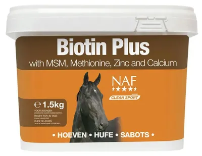 Immagine prodotto di Naf Equine Biotine Plus, 1,5 kg. Integratore alimentare. Colore: dorato. Taglia unica