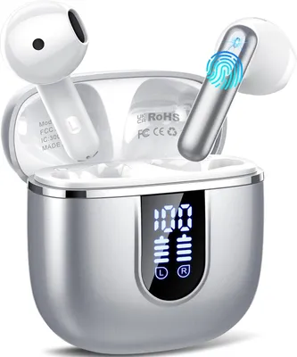 Produktbild von In Ear Kopfhörer Bluetooth 5.4 Kabellos Bluetooth In Ear mit 6 ENC Noise Cancelling Mics, 40Std Stereo Ohrhörer mit LED Anzeige USB-C, IP7 Wasserdicht