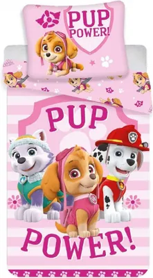 Produktbild von Zestaw pościeli Paw Patrol różowy 135x200cm 80x80cm