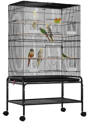Immagine prodotto di Gabbia per uccelli Yaheetech, grande, 79 x 49 x 134,5 cm, voliera per uccelli con 3 posatoi