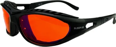 Productafbeelding van SLEEP-X1 bril tegen blauw en groen licht - oranje
