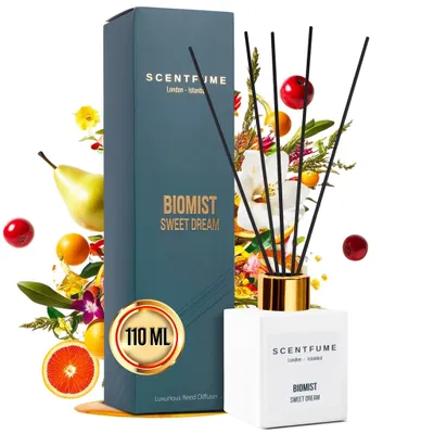 Produktbild von SCENTFUME Raumduft mit Duftstäbchen, Birne, Mandarine, Orange, 110 ml