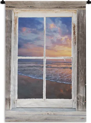 Produktbild von MuchoWow® Wandteppich Wandbehang Aussicht - Strand - Meer 90x135 cm Tapisserie Dekoration Wandtuch - Baumwolle - Wandskulptur