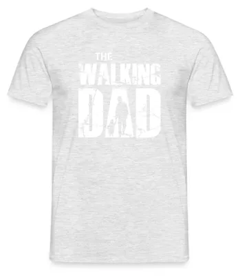 Produktbild von Spreadshirt The Walking Dad Papa Vater Mit Kind Männer T-Shirt, XL, Grau meliert