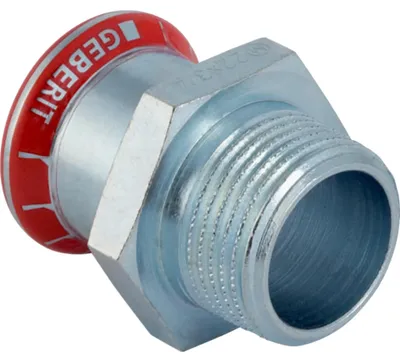 Productafbeelding van Geberit GE Mapress, C-staal, overgang, diameter 108 mm x schroefdraad R 4, verzinkt, 1 stuk.