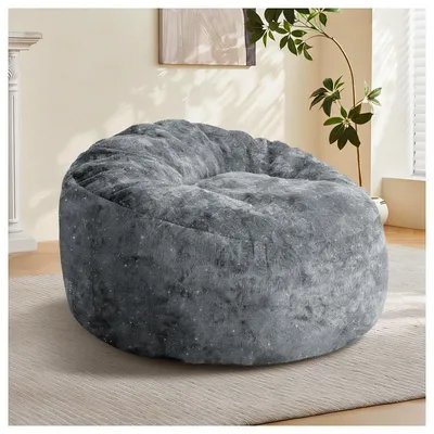 Produktbild von okwish Loungesessel Konturdesign Einzelsitz Gebogene Hochlehne Für Wohnzimmer und Schlafzimmer Flanelloptik Grau