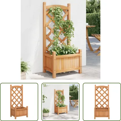 Immagine prodotto di The Living Store Fioriera con traliccio in legno massiccio di abete marrone