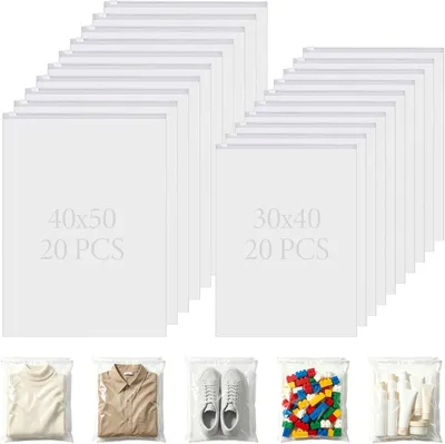 Productafbeelding van Doorzichtige opbergzakken - Set van 40 - 30 x 40 cm en 40 x 50 cm