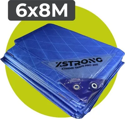 Immagine prodotto di Xstrong Pro 200 - Telone - 6x8 - Verde - Impermeabile e resistente ai raggi UV - Telone a 3 strati con laminazione incrociata