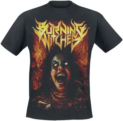 Produktbild von Burning Witches T-Shirt Herren Witch schwarz Band-Merch, Bands 100% Baumwolle L