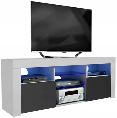 Produktbild von TV-Sideboard 145 cm modern schlicht weiß schwarz matt