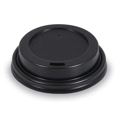 Produktbild von 500x Domdeckel schwarz für Pappbecher mit Ø 73mm