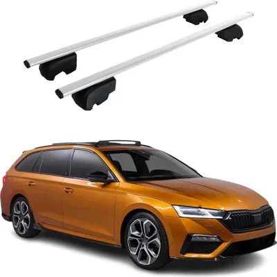 Obrázok produktu pre Priečne strešné nosiče pre Škoda Octavia 2019–2023, farba strieborná, s certifikátom ABE