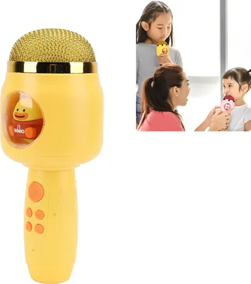Image de Joli microphone sans fil Bluetooth pour enfants, idéal pour les fêtes, jaune