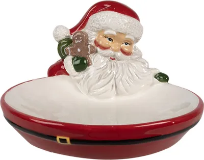 Produktbild von Clayre & Eef Dekoration Schale 19x16x10 cm Rot Keramik Weihnachtsmann
