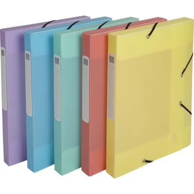 Produktbild von Exacompta 18570E 10x Archivbox Cartobox A4 PP, Rückenbreite 25mm, wird flach geliefert, Chromaline Pastell - Farben sortiert