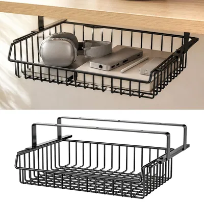 Zdjęcie produktu dla Półka pod biurko, metalowa, czarna