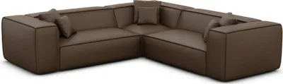 Produktbild von Kunstleder Ecksofa Arelia Dunkelbraun