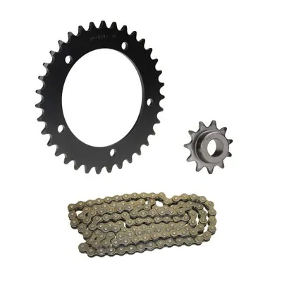 Produktbild von Kettensatz 3-teilig schwarz 11/35 Zähne für Hercules KX 5 (ab Motor Nr. 10697366)