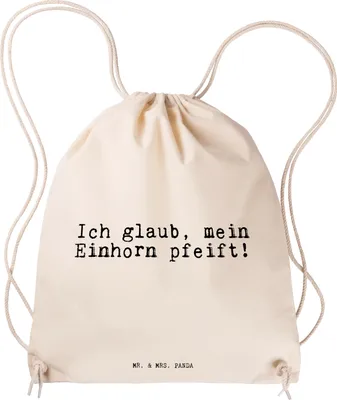 Produktbild von Mr. & Mrs. Panda Stoffbeutel Ich glaub, mein Einhorn... - Transparent - Geschenk, Jutebeutel, gym tasche, Spruch, Liebe, Baumwolltasche, Turnbeutel, Sprüche, Realität