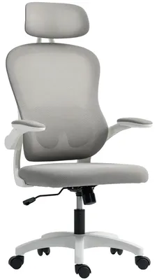 Zdjęcie produktu dla Ergonomiczne krzesło biurowe - model 921-879V00GY - z podparciem dla pleców - z regulowanymi podłokietnikami - z regulacją wysokości - obrotowe - z kółkami - kolor: szary
