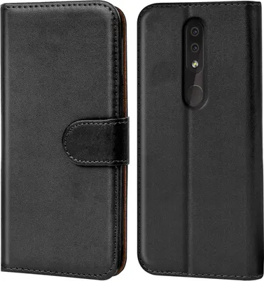 Produktbild von Conie Klapp Tasche für Nokia 4.2 Kartenfach Rundumschutz Hülle in Schwarz