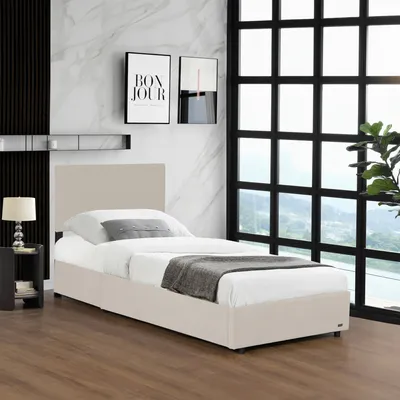 Produktbild von Polsterbett 'Juva' Cord mit Lattenrost 90x200 cm Beige