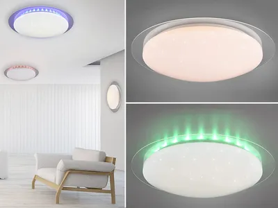 Produktbild von LED Deckenleuchte BILBO Fernbedienung dimmbar Sternenhimmel Farbwechsel, Ø72cm