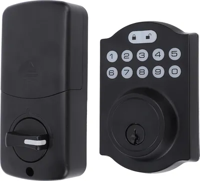 Image de Serrure automatique à clavier avec clés Alliage d'aluminium Serrure à mot de passe sans clé pour porte de 35 à 50 mm d'épaisseur Maison et appartement